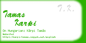 tamas karpi business card