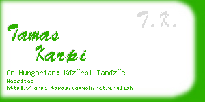 tamas karpi business card